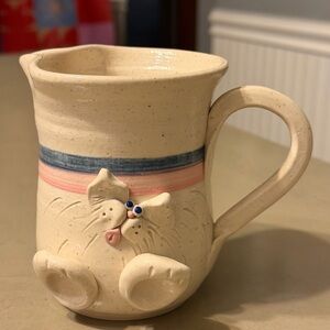 Handcrafted Ceramic Cat Pitcher by Francine Zajac